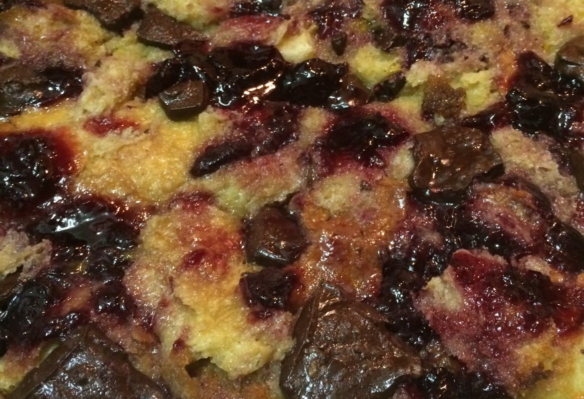 Cherry Chocolate Bread and Butter Pudding