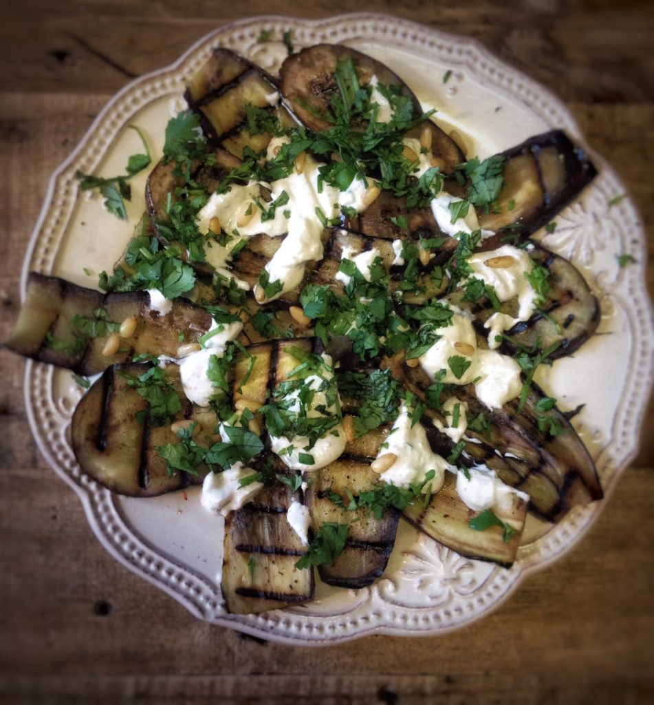 Grilled Aubergine With Walnut Yoghurt