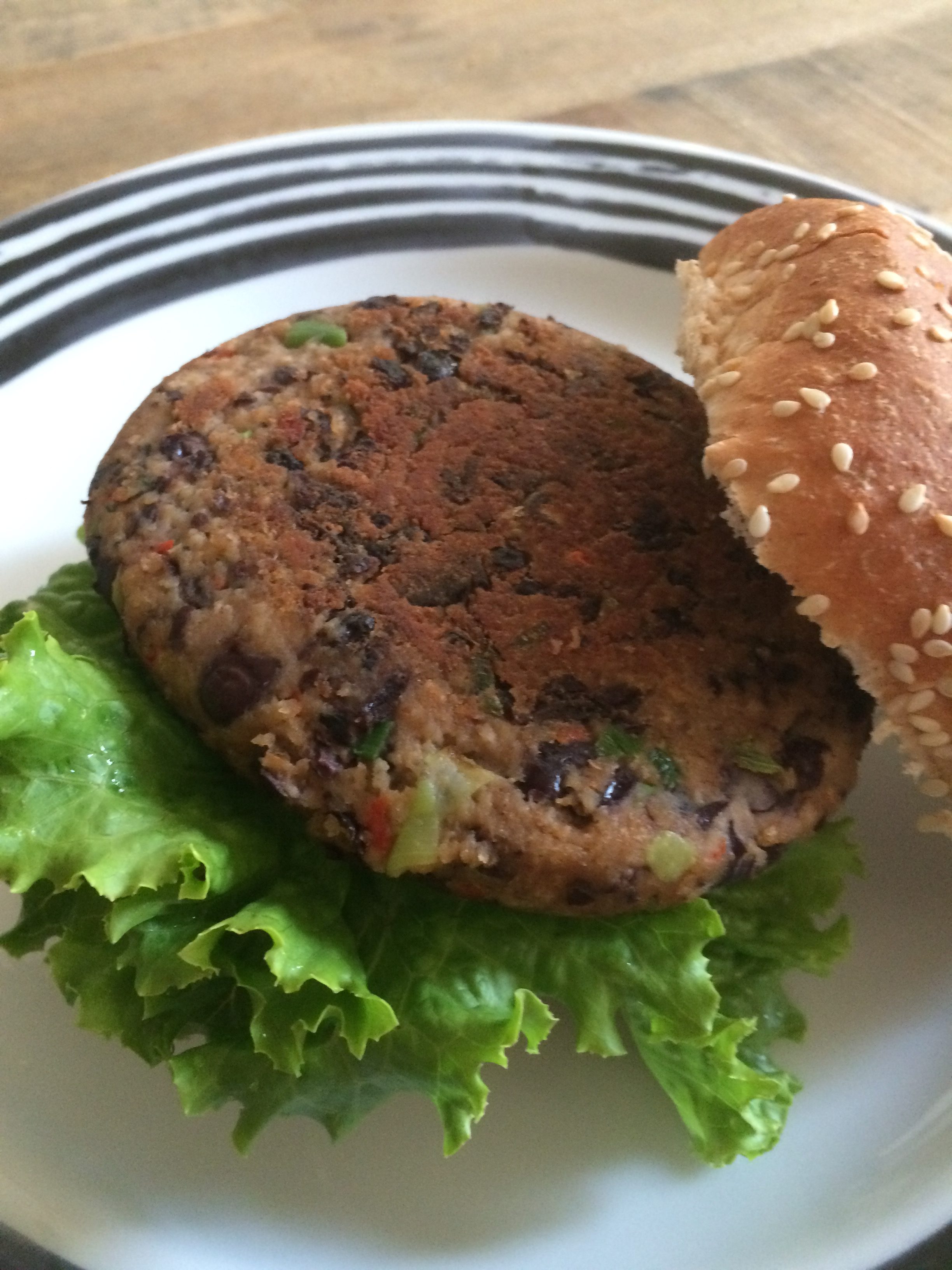 Black Bean and Mushroom Burger