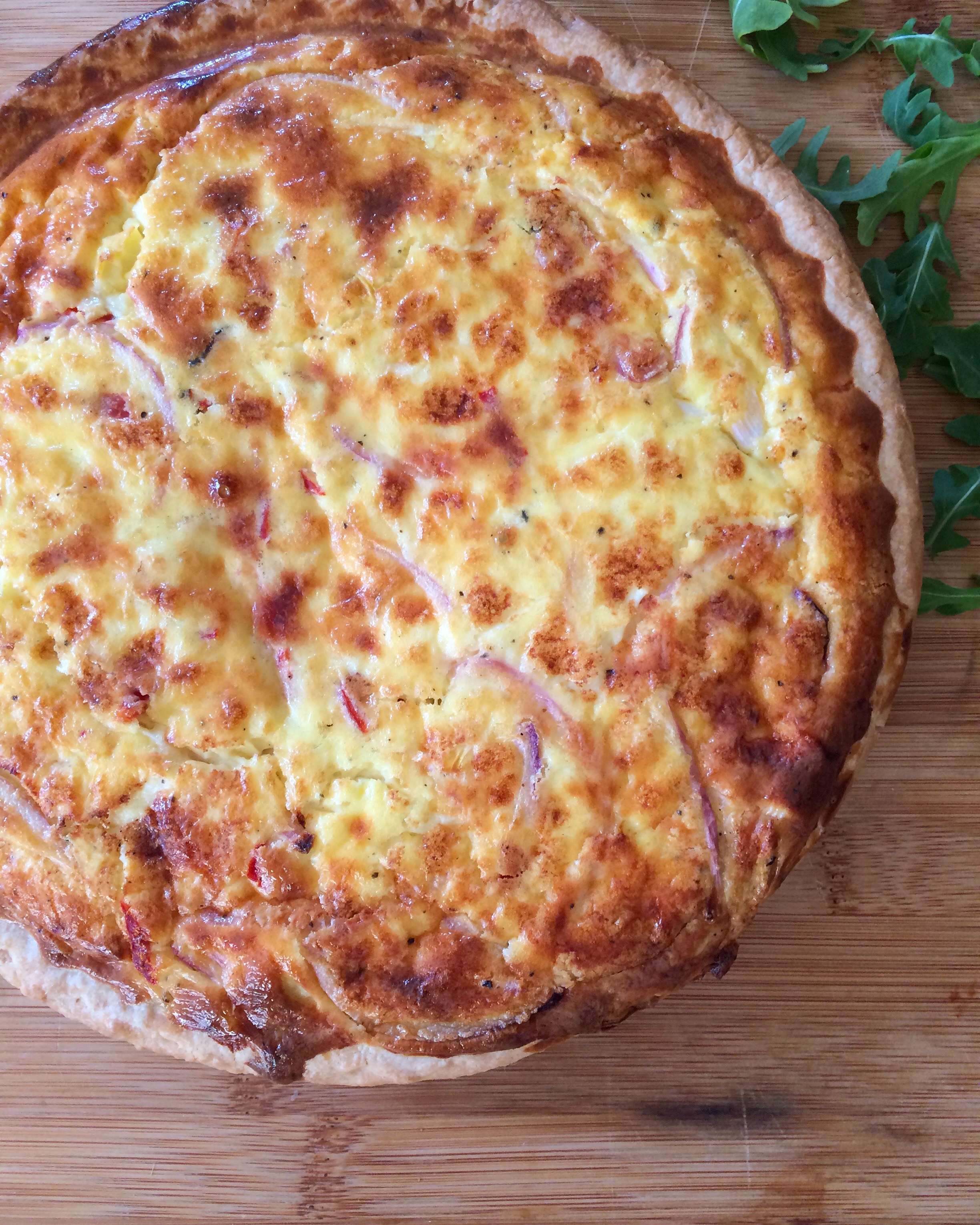 Roasted Red Pepper and Feta Quiche