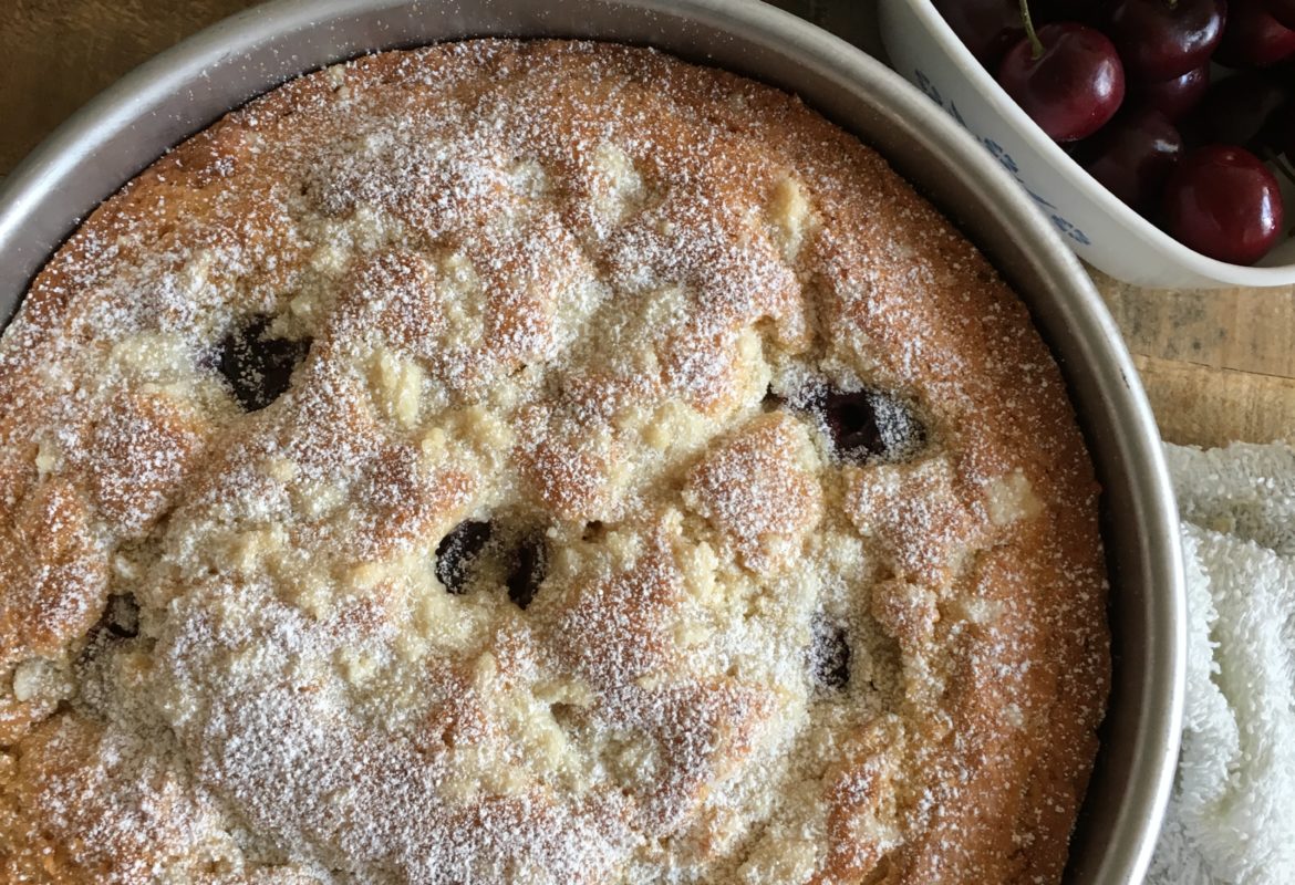 Fresh Cherry and Coconut Cake