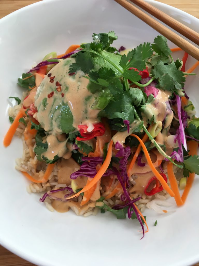 Veggie Bowl with Peanut Coconut Dressing