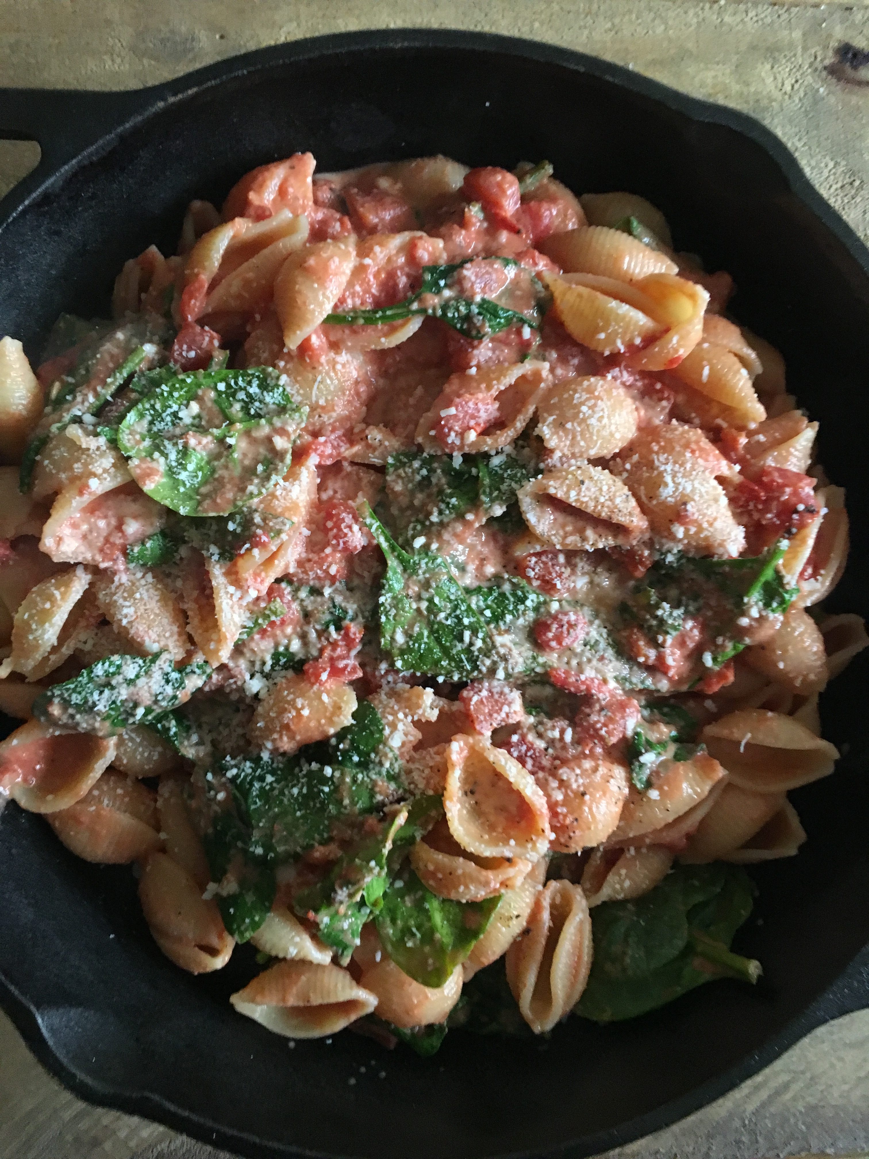 Creamy Tomato and Spinach Pasta