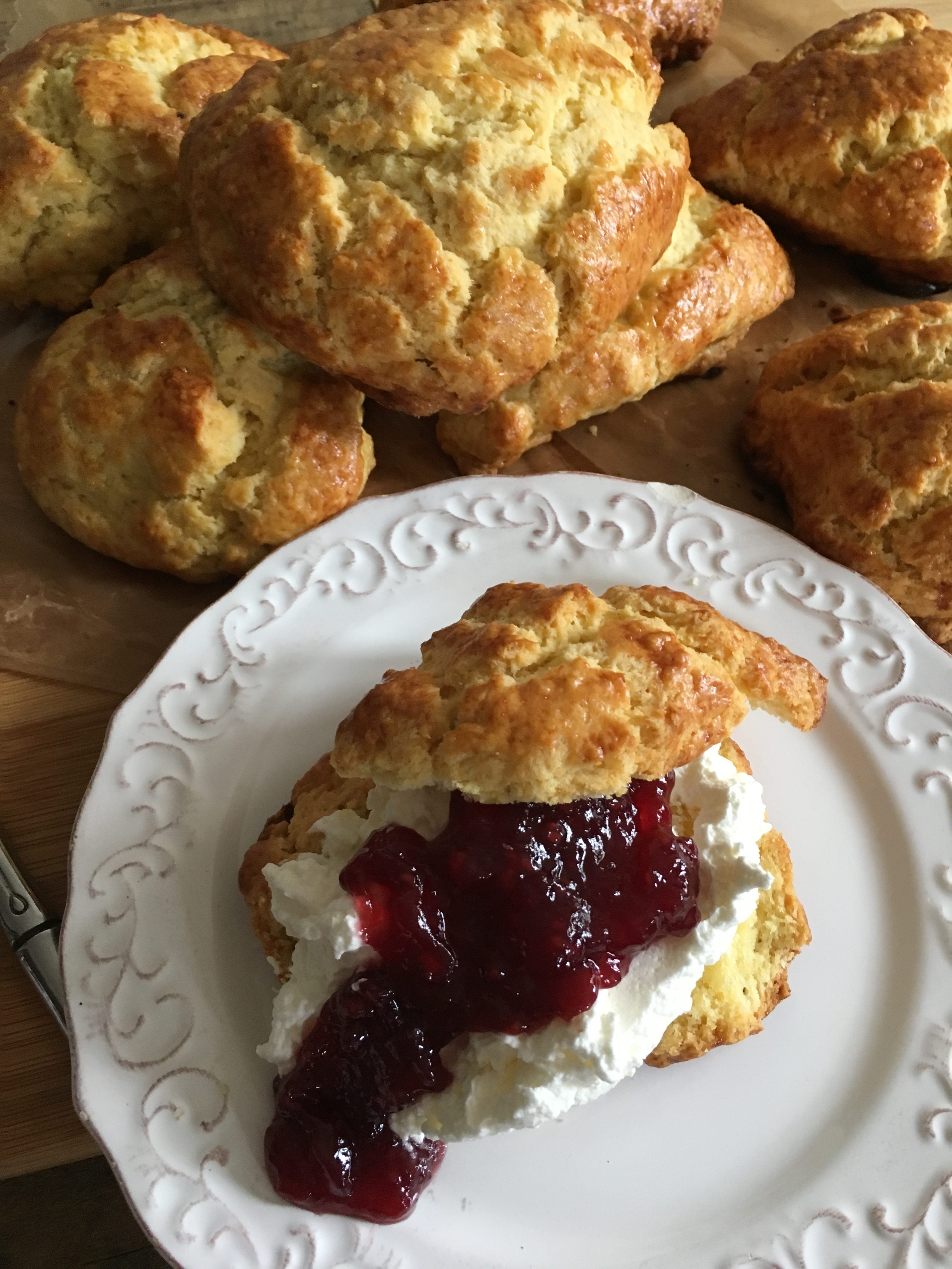 scones with jam and cream