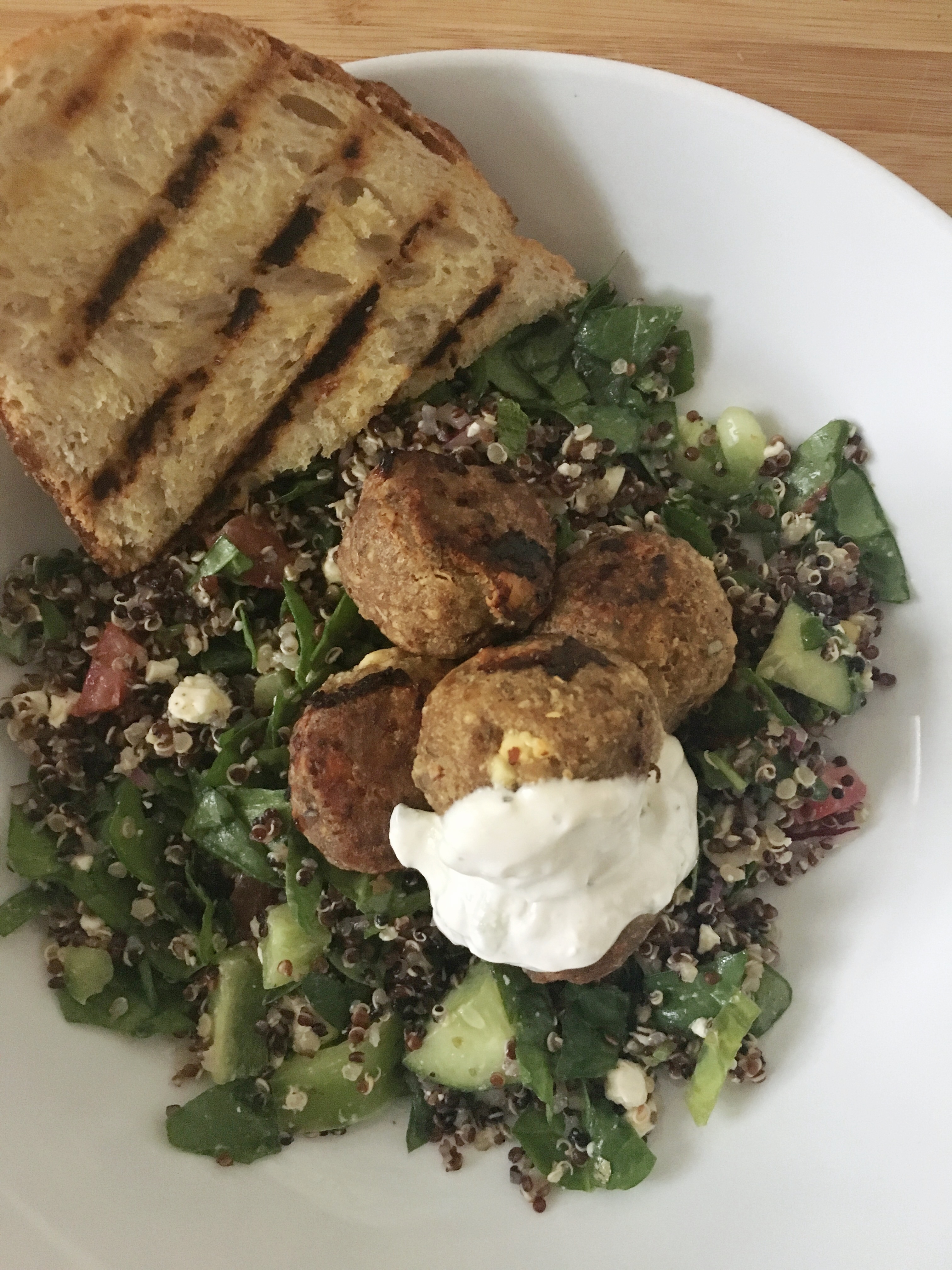 Greek Turkey Meatballs with Salad