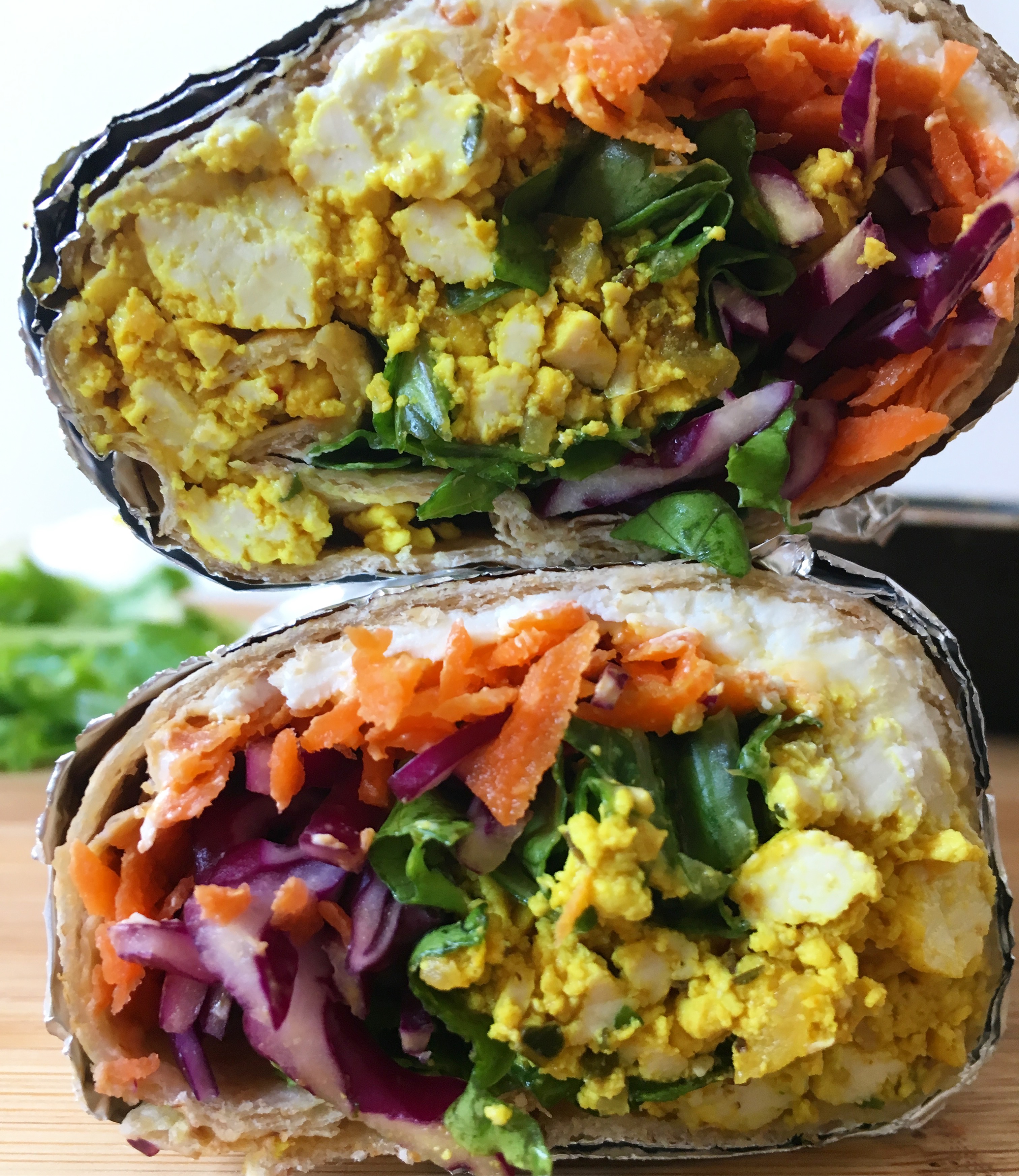 Tofu Scramble and Goat Cheese Wrap